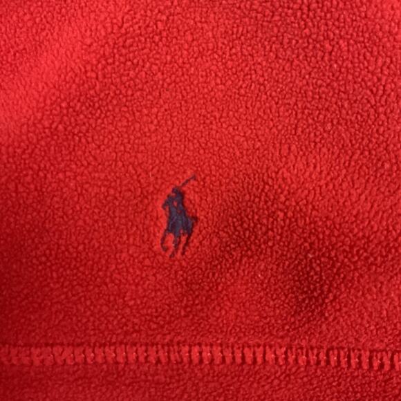 Vintage Polo Ralph Lauren Sweater Mens Large Red 1/4 Zip Pullover Made In USA - Picture 3 of 8